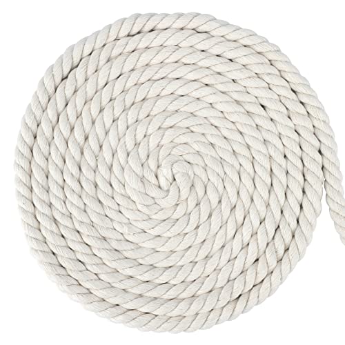 G2PLUS 12mm Beige Baumwollkordel, 10m Dicke Baumwollseil, Seil aus Baumwolle, Baumwolle Seil zum Adventskalender Handwerk Basteln von G2PLUS
