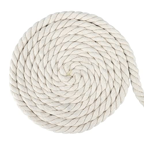G2PLUS 14mm Beige Baumwollkordel, 10m Dicke Baumwollseil, Seil aus Baumwolle, Baumwolle Seil zum Adventskalender Handwerk Basteln von G2PLUS