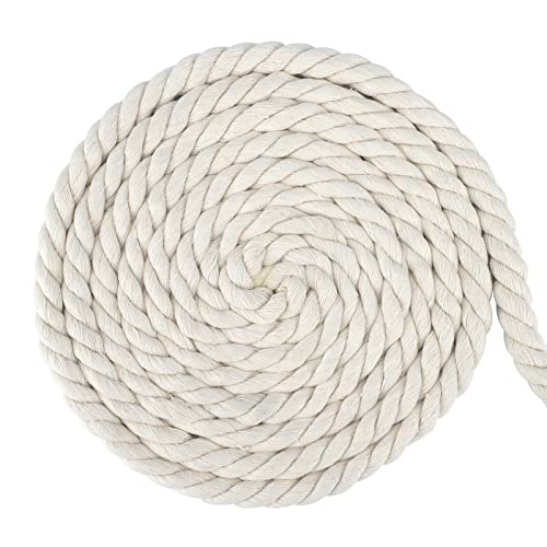 G2PLUS 14MM Beige Makramee Garn - 10M Baumwollgarn Baumwollkordel - Kordel-Strickarbeiten Kettgarn Baumwollschnur Makramee-Seil für DIY Handwerk Basteln Wand Aufhängung Pflanze Aufhänger von G2PLUS