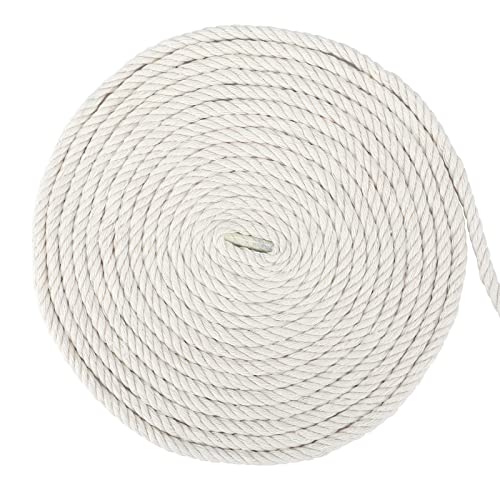 G2PLUS 6mm Beige Baumwollkordel, 20m Dicke Baumwollseil, Seil aus Baumwolle, Baumwolle Seil zum Adventskalender Handwerk Basteln von G2PLUS