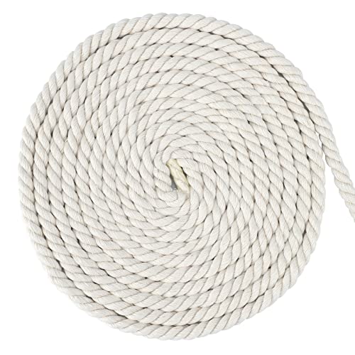 G2PLUS 8MM Beige Makramee Garn - 20M Baumwollgarn Baumwollkordel - Kordel-Strickarbeiten Kettgarn Baumwollschnur Makramee-Seil für DIY Handwerk Basteln Wand Aufhängung Pflanze Aufhänger von G2PLUS