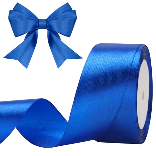 G2PLUS Blau Satinband 40mm, Breit Dekoration Geschenkband, 22m Schleifenband zum Bastel, Blau Satin Dekoband für Geschenkverpackung, Dekoration G2PLUS Blau Satinband 40mm, Breit Dekoration Geschenkband, 22m Schleifenband zum Bastel, Blau Satin Dekoband für Geschenkverpackung, Dekoration von G2PLUS