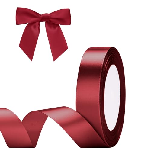 G2PLUS Burgunderrot Satinband 20mm, Dekoration Geschenkband, 22m Schleifenband zum Bastel, Schwarz Satin Dekoband für Geschenkverpackung, Dekoration G2PLUS Burgunderrot Satinband 20mm, Dekoration Geschenkband, 22m Schleifenband zum Bastel, Schwarz Satin Dekoband für Geschenkverpackung, Dekoration von G2PLUS
