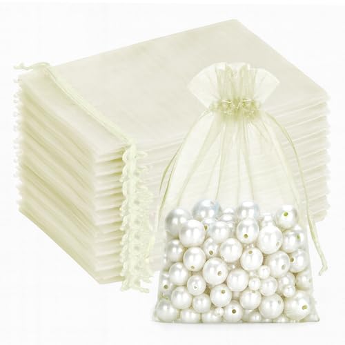 G2PLUS Creme Organzasäckchen Groß 13x18cm: 50 Stück Geschenk Organzabeutel, Organza-Beutelchen mit Kordelzug Sie als Hochzeit Bonbonsbeutel,Schmuckbeutel G2PLUS Creme Organzasäckchen Groß 13x18cm: 50 Stück Geschenk Organzabeutel, Organza-Beutelchen mit Kordelzug Sie als Hochzeit Bonbonsbeutel,Schmuckbeutel von G2PLUS