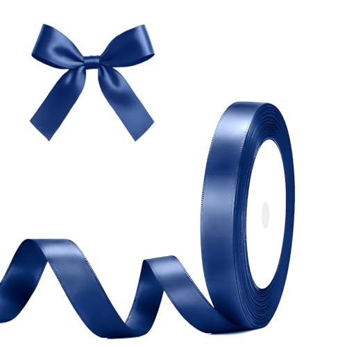 G2PLUS Darkblue Satinband 10mm: Dekoration Geschenkband, 22m Schleifenband zum Bastel, Dekoband für Geschenkverpackung, Dekoration von G2PLUS