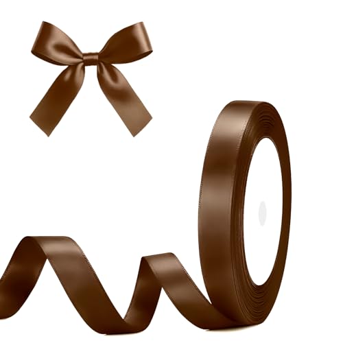G2PLUS Dunkelbraun Satinband 10mm, Dekoration Geschenkband, 22m Schleifenband zum Bastel, Schwarz Satin Dekoband für Geschenkverpackung, Dekoration G2PLUS Dunkelbraun Satinband 10mm, Dekoration Geschenkband, 22m Schleifenband zum Bastel, Schwarz Satin Dekoband für Geschenkverpackung, Dekoration von G2PLUS