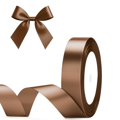 G2PLUS Dunkelbraun Satinband 20mm, Dekoration Geschenkband, 22m Schleifenband zum Bastel, Grün Satin Dekoband für Geschenkverpackung, Dekoration G2PLUS Dunkelbraun Satinband 20mm, Dekoration Geschenkband, 22m Schleifenband zum Bastel, Grün Satin Dekoband für Geschenkverpackung, Dekoration von G2PLUS