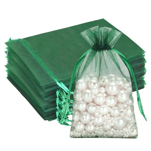 G2PLUS Dunkelgrün Organzasäckchen10x15cm: 50 Stück Geschenk Organzabeutel, Organza-Beutelchen mit Kordelzug Sie als Hochzeit Bonbonsbeutel, Schmuckbeutel, Geschenkbeutel G2PLUS Dunkelgrün Organzasäckchen10x15cm: 50 Stück Geschenk Organzabeutel, Organza-Beutelchen mit Kordelzug Sie als Hochzeit Bonbonsbeutel, Schmuckbeutel, Geschenkbeutel von G2PLUS