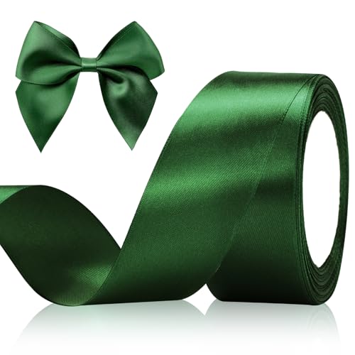 G2PLUS Dunkelgrün Satinband 40mm, Breit Dekoration Geschenkband, 22m Schleifenband zum Bastel, Dunkelgrün Satin Dekoband für Geschenkverpackung, Dekoration G2PLUS Dunkelgrün Satinband 40mm, Breit Dekoration Geschenkband, 22m Schleifenband zum Bastel, Dunkelgrün Satin Dekoband für Geschenkverpackung, Dekoration von G2PLUS