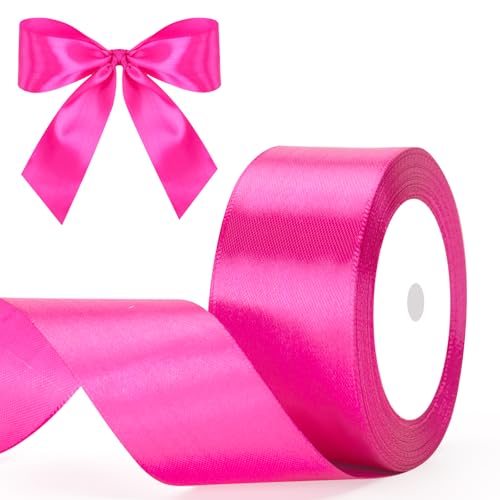 G2PLUS Heißes Rosa Satinband 40mm: Dekoration Geschenkband, 22m Schleifenband zum Bastel, Dekoband für Geschenkverpackung, Dekoration G2PLUS Heißes Rosa Satinband 40mm: Dekoration Geschenkband, 22m Schleifenband zum Bastel, Dekoband für Geschenkverpackung, Dekoration von G2PLUS