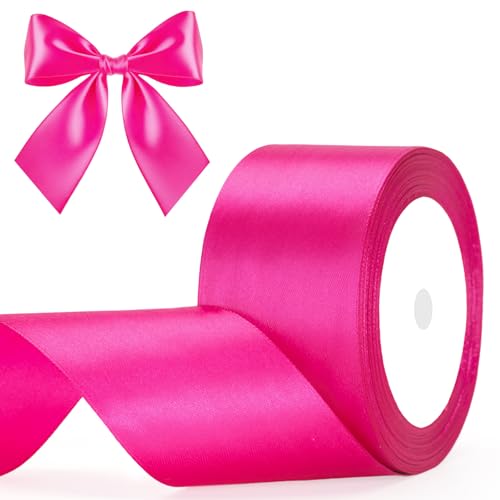 G2PLUS Heißes Rosa Satinband 50mm: Dekoration Geschenkband, 22m Schleifenband zum Bastel, Dekoband für Geschenkverpackung, Dekoration G2PLUS Heißes Rosa Satinband 50mm: Dekoration Geschenkband, 22m Schleifenband zum Bastel, Dekoband für Geschenkverpackung, Dekoration von G2PLUS