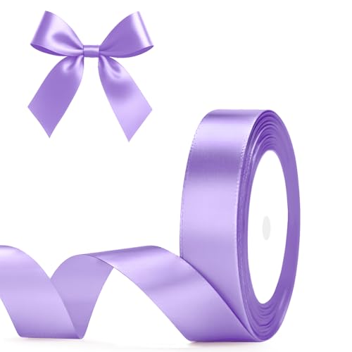 G2PLUS Hellviolett Satinband 20mm: Dekoration Geschenkband, 22m Schleifenband zum Bastel, Dekoband für Geschenkverpackung, Dekoration von G2PLUS