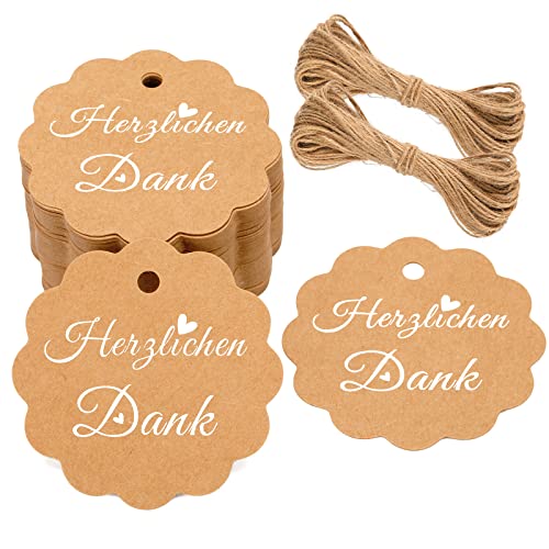 G2PLUS Herzlichen Dank Geschenkanhänger, 6CM Danke Karten Anhänger, Braun Danke Gastgeschenke Anhänger, Danke Etiketten Anhänger mit Jute-Schnur für Gastgeschenke zur Hochzeit G2PLUS Herzlichen Dank Geschenkanhänger, 6CM Danke Karten Anhänger, Braun Danke Gastgeschenke Anhänger, Danke Etiketten Anhänger mit Jute-Schnur für Gastgeschenke zur Hochzeit von G2PLUS