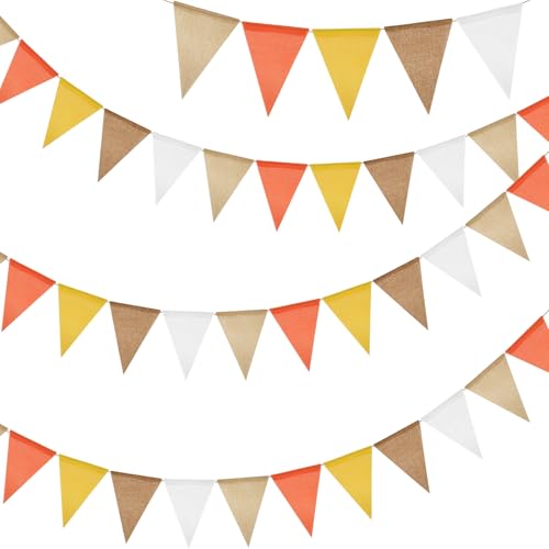 G2PLUS Orange Gelb Wimpelkette Outdoor Wetterfest, 12M Indoor Party Wimpel Girlanden, Wimpelketten Garten mit 36 STK Wimpel, 3 Stück Jute Wimpelketten für Garten, Geburtstag, Kinderzimmer G2PLUS Orange Gelb Wimpelkette Outdoor Wetterfest, 12M Indoor Party Wimpel Girlanden, Wimpelketten Garten mit 36 STK Wimpel, 3 Stück Jute Wimpelketten für Garten, Geburtstag, Kinderzimmer von G2PLUS