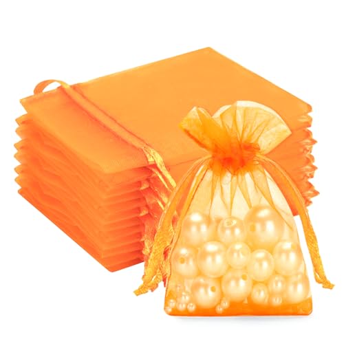 G2PLUS Orange Organzasäckchen 7x9cm: 50 Stück Kleine Geschenk Organzabeutel, Organza-Beutelchen mit Kordelzug Sie als Hochzeit Bonbonsbeutel, Schmuckbeutel, Geschenkbeutel G2PLUS Orange Organzasäckchen 7x9cm: 50 Stück Kleine Geschenk Organzabeutel, Organza-Beutelchen mit Kordelzug Sie als Hochzeit Bonbonsbeutel, Schmuckbeutel, Geschenkbeutel von G2PLUS