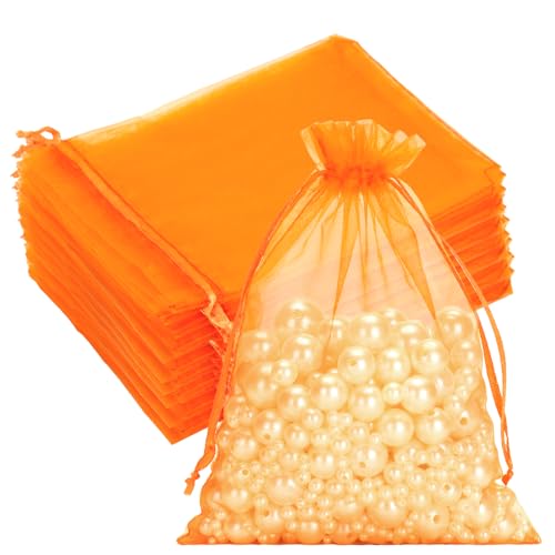 G2PLUS Orange Organzasäckchen Groß 13x18cm: 50 Stück Geschenk Organzabeutel, Organza-Beutelchen mit Kordelzug Sie als Hochzeit Bonbonsbeutel,Schmuckbeutel G2PLUS Orange Organzasäckchen Groß 13x18cm: 50 Stück Geschenk Organzabeutel, Organza-Beutelchen mit Kordelzug Sie als Hochzeit Bonbonsbeutel,Schmuckbeutel von G2PLUS