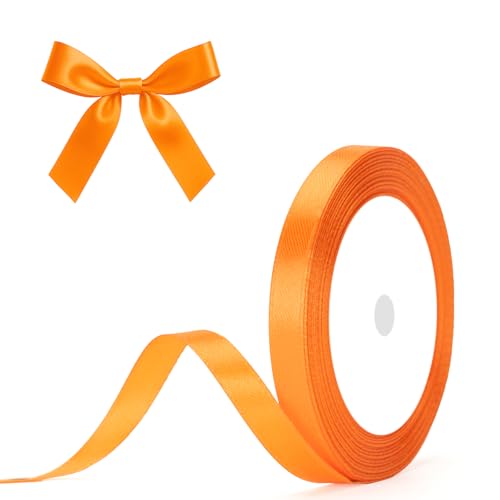 G2PLUS Orange Satinband 10mm: Dekoration Geschenkband, 22m Schleifenband zum Bastel, Dekoband für Geschenkverpackung, Dekoration von G2PLUS