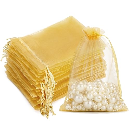G2PLUS 100 Stück Gold Organzasäckchen, 10x15 CM Geschenk Organzabeutel, Hochzeit Organza-Beutelchen mit Kordelzug Sie als Hochzeit Bonbonsbeutel, Schmuckbeutel, Geschenkbeutel G2PLUS 100 Stück Gold Organzasäckchen, 10x15 CM Geschenk Organzabeutel, Hochzeit Organza-Beutelchen mit Kordelzug Sie als Hochzeit Bonbonsbeutel, Schmuckbeutel, Geschenkbeutel von G2PLUS