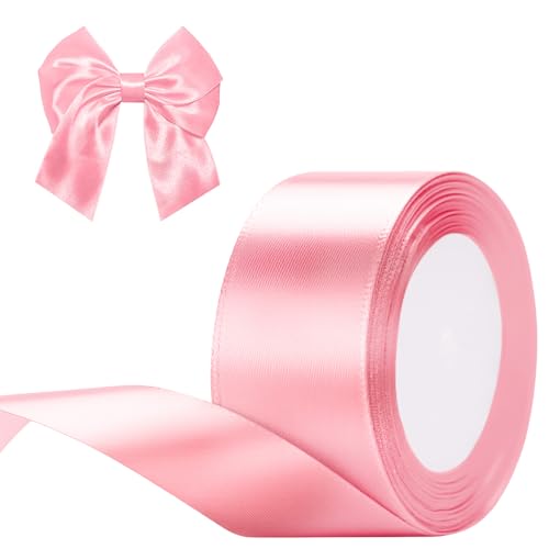 G2PLUS Rosa Satinband 50mm, Breit Dekoration Geschenkband, 22m Schleifenband zum Bastel, Rosa Satin Dekoband für Geschenkverpackung, Dekoration G2PLUS Rosa Satinband 50mm, Breit Dekoration Geschenkband, 22m Schleifenband zum Bastel, Rosa Satin Dekoband für Geschenkverpackung, Dekoration von G2PLUS