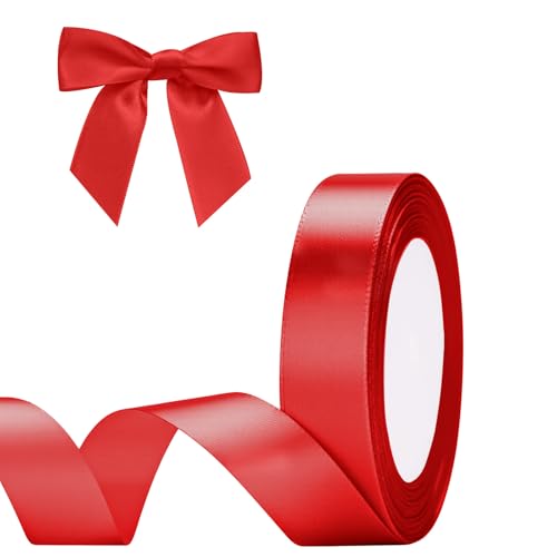 G2PLUS Rot Satinband 20mm, Dekoration Geschenkband, 22m Schleifenband zum Bastel, Rot Satin Dekoband für Geschenkverpackung, Dekoration G2PLUS Rot Satinband 20mm, Dekoration Geschenkband, 22m Schleifenband zum Bastel, Rot Satin Dekoband für Geschenkverpackung, Dekoration von G2PLUS