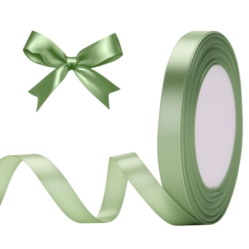 G2PLUS Salbei Grün Satinband 10mm, Dekoration Geschenkband, 22m Schleifenband zum Bastel, Schwarz Satin Dekoband für Geschenkverpackung, Dekoration G2PLUS Salbei Grün Satinband 10mm, Dekoration Geschenkband, 22m Schleifenband zum Bastel, Schwarz Satin Dekoband für Geschenkverpackung, Dekoration von G2PLUS
