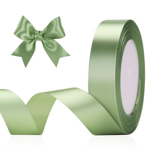 G2PLUS Salbei Grün Satinband 20mm, Dekoration Geschenkband, 22m Schleifenband zum Bastel, Grün Satin Dekoband für Geschenkverpackung, Dekoration G2PLUS Salbei Grün Satinband 20mm, Dekoration Geschenkband, 22m Schleifenband zum Bastel, Grün Satin Dekoband für Geschenkverpackung, Dekoration von G2PLUS