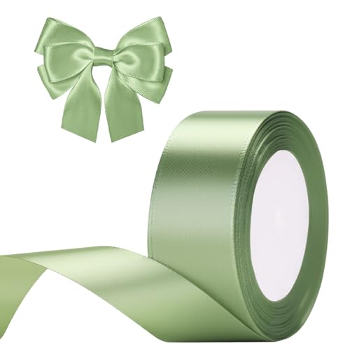 G2PLUS Salbei Grün Satinband 40mm, Breit Dekoration Geschenkband, 22m Schleifenband zum Bastel, Gold Dekoband für Geschenkverpackung, Dekoration G2PLUS Salbei Grün Satinband 40mm, Breit Dekoration Geschenkband, 22m Schleifenband zum Bastel, Gold Dekoband für Geschenkverpackung, Dekoration von G2PLUS