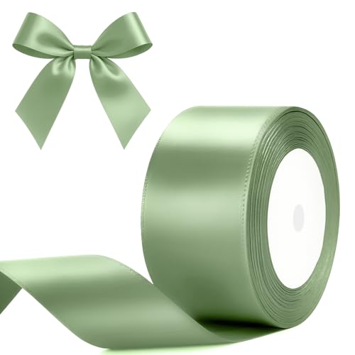 G2PLUS Salbei Grün Satinband 50mm, Breit Dekoration Geschenkband, 22m Schleifenband zum Bastel, Salbeigrün Satin Dekoband für Geschenkverpackung, Dekoration G2PLUS Salbei Grün Satinband 50mm, Breit Dekoration Geschenkband, 22m Schleifenband zum Bastel, Salbeigrün Satin Dekoband für Geschenkverpackung, Dekoration von G2PLUS