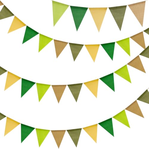 G2PLUS Salbeigrün Wimpelkette Outdoor Wetterfest, 12M Indoor Party Wimpel Girlanden, Garten Wimpelketten mit 36 STK Wimpel, 3 Stück Deko Girlande für Garten, Kinderzimmer, Party G2PLUS Salbeigrün Wimpelkette Outdoor Wetterfest, 12M Indoor Party Wimpel Girlanden, Garten Wimpelketten mit 36 STK Wimpel, 3 Stück Deko Girlande für Garten, Kinderzimmer, Party von G2PLUS