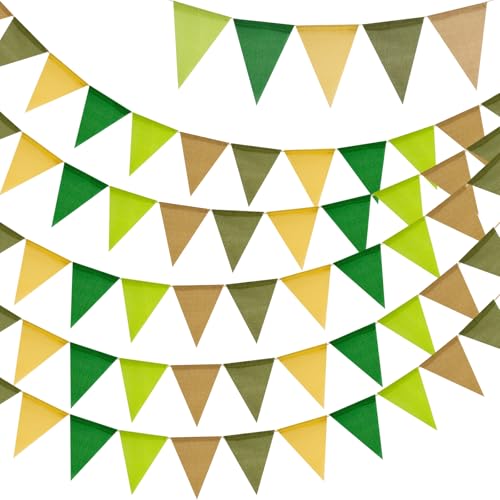 G2PLUS Salbeigrün Wimpelkette Outdoor Wetterfest, 20M Indoor Party Wimpelketten, Garten Wimpelkette mit 60 STK Wimpel, 5 Stück Deko Girlande für Garten, Party, Kinderzimmer G2PLUS Salbeigrün Wimpelkette Outdoor Wetterfest, 20M Indoor Party Wimpelketten, Garten Wimpelkette mit 60 STK Wimpel, 5 Stück Deko Girlande für Garten, Party, Kinderzimmer von G2PLUS