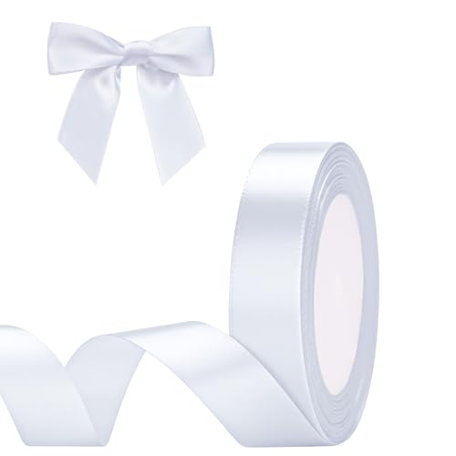 G2PLUS Weiß Satinband 20mm, Dekoration Geschenkband, 22m Schleifenband zum Bastel, Weiß Satin Dekoband für Geschenkverpackung, Dekoration G2PLUS Weiß Satinband 20mm, Dekoration Geschenkband, 22m Schleifenband zum Bastel, Weiß Satin Dekoband für Geschenkverpackung, Dekoration von G2PLUS