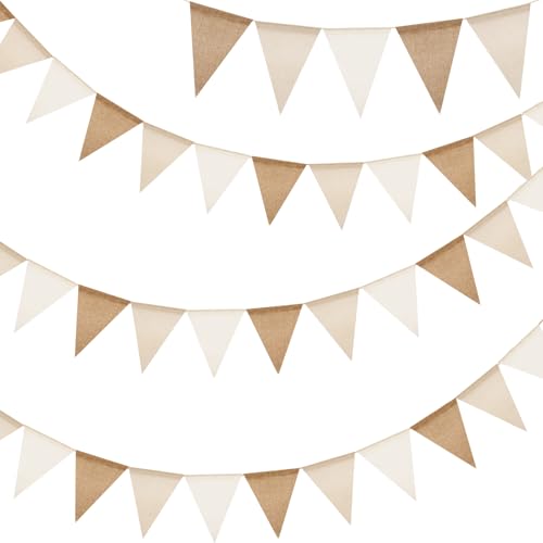G2PLUS Wimpelkette Outdoor Wetterfest Braun Beige, 12M Indoor Party Wimpel Girlanden, 36 STK Wimpel, Rustikal Boho Wimpelkette für Baby Shower, Hochzeit, Geburtstag G2PLUS Wimpelkette Outdoor Wetterfest Braun Beige, 12M Indoor Party Wimpel Girlanden, 36 STK Wimpel, Rustikal Boho Wimpelkette für Baby Shower, Hochzeit, Geburtstag von G2PLUS