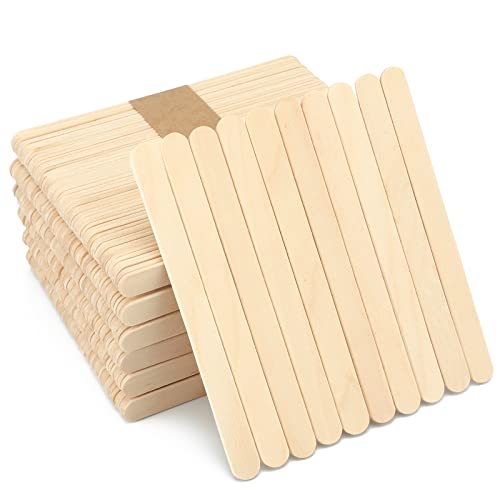G2PLUS 300 Stück Holzstäbchen Eisstiele Holz-Bastelstäbe,Holzspachtel Holz Eisstiele zum Basteln,DIY,Beschriften von Pflanzen Holzstäbchen für Haarentfernung oder Holz Handwerk（114 x 10 mm） von G2PLUS