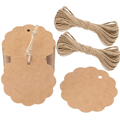G2PLUS 6CM Rund Kraftpapier Anhänger, 100Stk. Braun Etiketten Tags, 300g/m² Geschenkanhänger Anhänger Etiketten mit Schnur für Geschenkverpackungen und Kunsthandwerk G2PLUS 6CM Rund Kraftpapier Anhänger, 100Stk. Braun Etiketten Tags, 300g/m² Geschenkanhänger Anhänger Etiketten mit Schnur für Geschenkverpackungen und Kunsthandwerk von G2PLUS