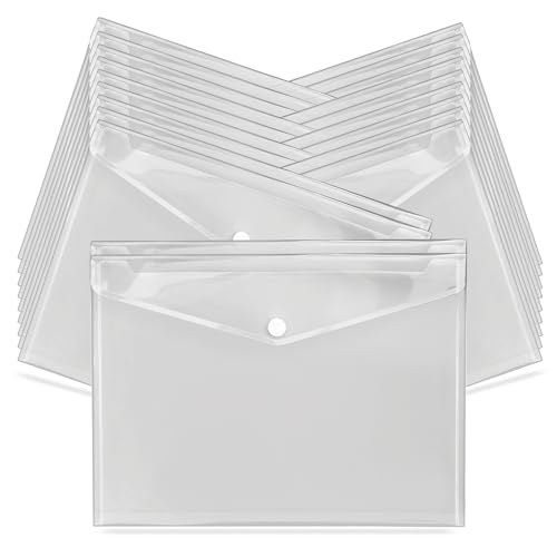G4GADGET A4 Klare Kunststoffhüllen - 20 Stück, langlebige Druckknopfhüllen mit sicherem Schnappverschluss - wasserdichte Dokumentenmappen für Zuhause, Büro, Schule & Reisen G4GADGET A4 Klare Kunststoffhüllen - 20 Stück, langlebige Druckknopfhüllen mit sicherem Schnappverschluss - wasserdichte Dokumentenmappen für Zuhause, Büro, Schule & Reisen von G4GADGET