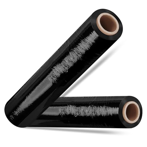G4GADGET Palettenfolie (400 mm x 150 m), Stretchfolie in Industriestärke, wasserdicht, reißfest, Schrumpffolie für Verpackung, Umzug und Lagerung, 2 Rollen von G4GADGET