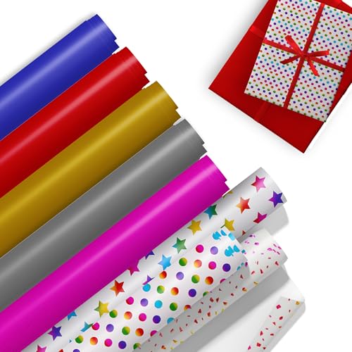 G4GADGET Weihnachts-Geschenkpapier, verschiedene Designs, 16 Blatt, 70 cm x 50 cm, große Bögen von G4GADGET