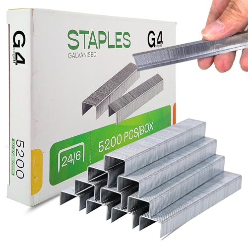 G4GADGET Hochwertige Heftklammern, 5000 x 24/6, Nr. 16, 6 mm, 25 Blatt, Silber G4GADGET Hochwertige Heftklammern, 5000 x 24/6, Nr. 16, 6 mm, 25 Blatt, Silber von G4GADGET