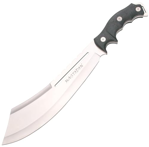 Bushcraft Messer Mastodon Silber Einhandmesser Gürtel Buschmesser Messer Survival Messer scharfes Jagdmesser Überlebensmesser Outdoor Messer für Wandern Camping Garten von G8DS