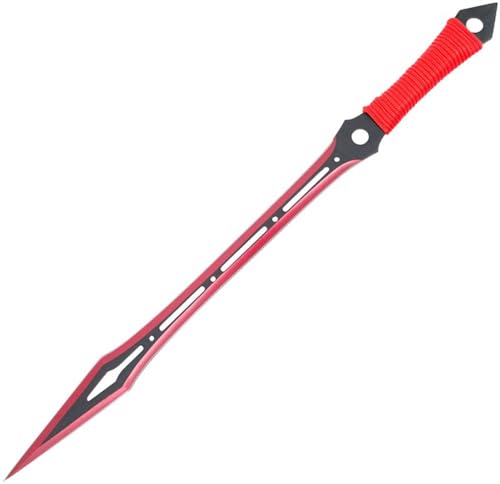 G8DS® Machete Messer mit rotem Schliff - Edelstahl, Überlebensmesser für Camping, Wandern, Jagd, Notfall - Inklusive Nylon-Scheide von G8DS