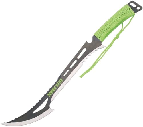 G8DS Bushcraft Messer Machete Zombie Neongrün Gürtel Messer Survival Messer scharfes Jagdmesser Überlebensmesser Outdoor Messer für Wandern Camping Garten von G8DS
