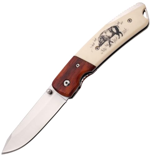 Taschenmesser 'Eber' Survival Messer Klappmesser Einhandmesser Camping & Outdoor Gürtel Messer Jagdmesser Wandern Angeln von G8DS