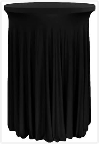 GABALITAINS Tischdecke Spandex Jacquard für Stehtisch, dehnbar, rund (Schwarz, 80 cm Durchmesser) von GABALITAINS