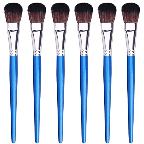 GACDR 25mm Mopp-Pinsel für Acrylmalerei, 6 Stück ovale Mischpinsel für Acrylmalerei mit kurzem Holzgriff für Acryl, Aquarell, Gesichtskörperkunst von GACDR