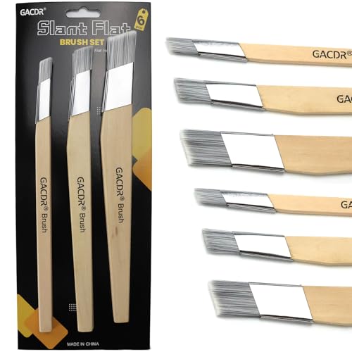 GACDR Schrägfutter Fitch Pinsel, 6 Stück, zum Einschneiden von Malpinseln, abgewinkelt für schnelle, genaue Details und Kontrolle, Hobby und Handwerk, je 2 Stück à 1,3 cm, 1,9 cm und 2,5 cm GACDR Schrägfutter Fitch Pinsel, 6 Stück, zum Einschneiden von Malpinseln, abgewinkelt für schnelle, genaue Details und Kontrolle, Hobby und Handwerk, je 2 Stück à 1,3 cm, 1,9 cm und 2,5 cm von GACDR