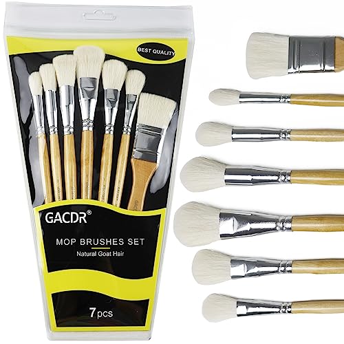GACDR Vergoldungs-Pinsel-Set, 7 Stück Wasserfarben Artist Brushes Pinsel für blattgold für Acrylmalerei, Folie, Blattgoldflocken Drybrush Set von GACDR