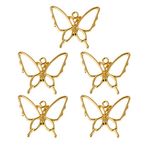 5pcs/Set Butterfly Blind Metallrahmen Anhänger Offene Lünette Einstellung Armband Halskette Schlüsselbund Ohrring Schmuckherstellung von GADAW