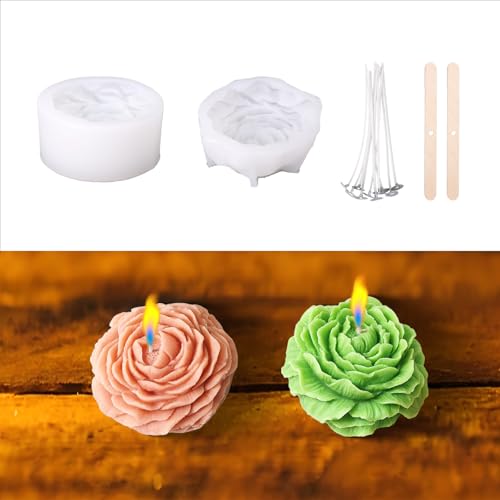 2 Stück Silikonform Blumen, Silikonformen Gießformen Weihnachten Sets, Kerzenformen Zum Gießen, Kerzen Formen Silikon, Kerzengießformen, Diy Kerzen Set, Kerzen Selber Machen Formen(Stil 2) von GADITIEK