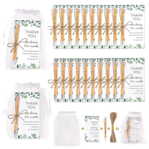 20 Sets Dankeschön-Geschenk, Motivationsstifte, Mitarbeiter-Wertschätzungsgeschenke, inspirierende, personalisierte Bambus-Kugelschreiber mit Dankeskarten, Organza-Beutel für Kollegen, Lehrer 20 Sets Dankeschön-Geschenk, Motivationsstifte, Mitarbeiter-Wertschätzungsgeschenke, inspirierende, personalisierte Bambus-Kugelschreiber mit Dankeskarten, Organza-Beutel für Kollegen, Lehrer von GADITIEK