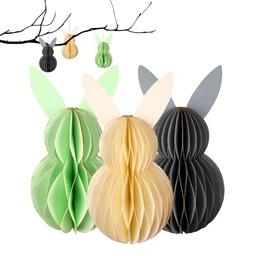 3 Bunte Osterhase Deko, Ostereier zum Aufhängen, Modern Osterhase, Frühling Deko Wabenhase aus Seidenpapier 11 x 20 cm 3 Bunte Osterhase Deko, Ostereier zum Aufhängen, Modern Osterhase, Frühling Deko Wabenhase aus Seidenpapier 11 x 20 cm von GADITIEK